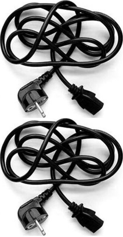 2x Kabel zasilajacy Logo, VDE, 230V, CEE7 (widelec) - C13, 3m, czarny
