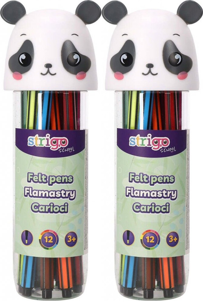 2x Flamastry Strigo Panda SSC476, 12 sztuk, mix kolorów