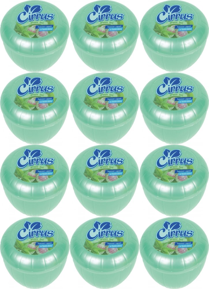 12x Odświeżacz powietrza Cirrus tulipan, green tea, żel, 150g
