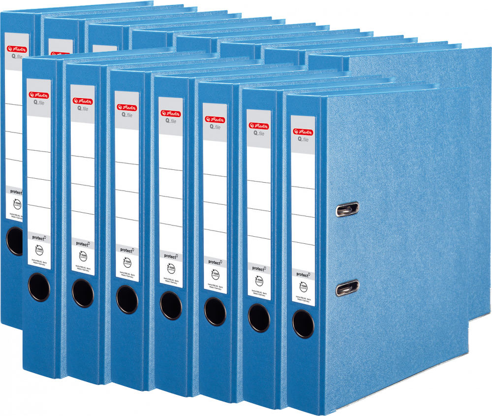 15x Segregator A4 Herlitz Q.file, 50mm, niebieski