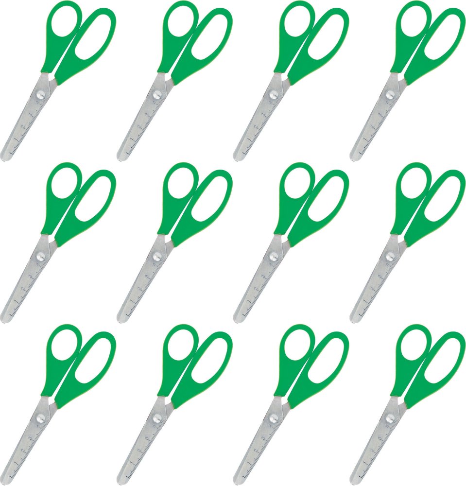 12x Nożyczki Fiorello GR-1507, zaokrąglone, 13cm, mix kolorów