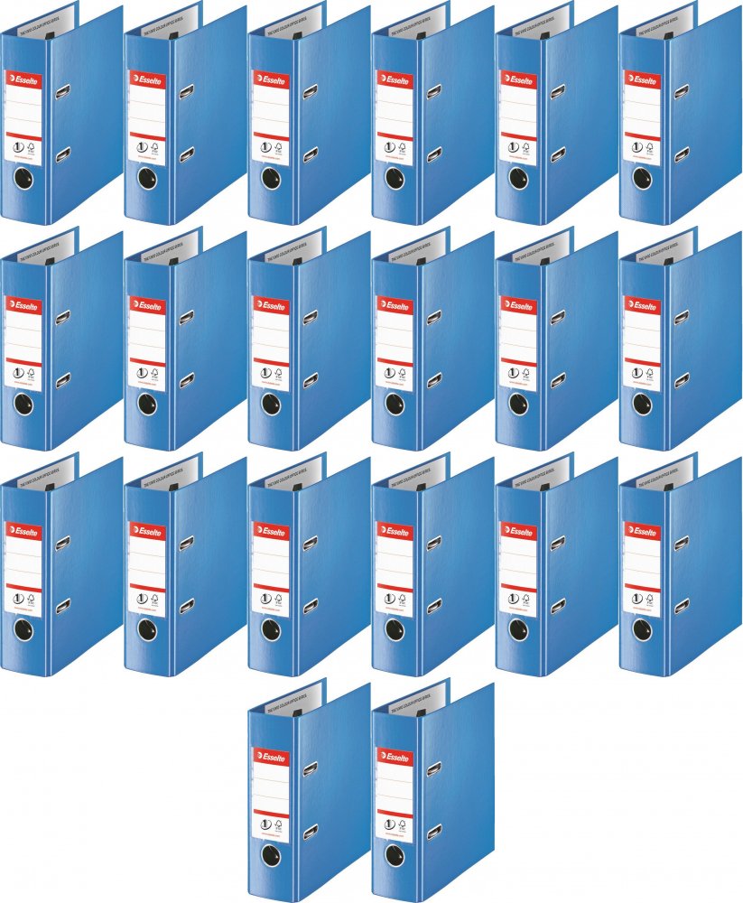 20x Segregator A5 Esselte No.1 Power, 75mm, do 500 kartek niebieski
