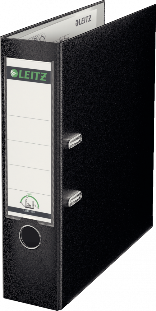 Segregator A4 Leitz 180°, szerokość grzbietu 80mm, do 600 kartek, czarny