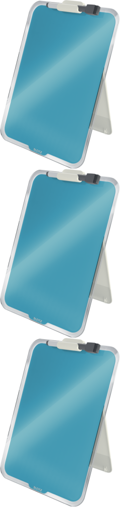 3x Tablica szklana suchościeralna Leitz Cosy, na biurko, 216x30x297mm, niebieski