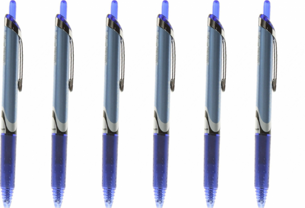 6x Cienkopis automatyczny Pilot, V5 RT, 0.5mm, niebieski