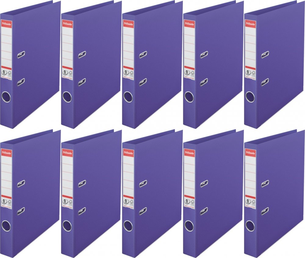 10x Segregator A4 Esselte No.1 Power, 50mm, do 350 kartek fioletowy