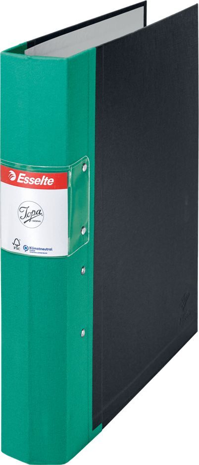 Segregator A4 Esselte Jopa, z mechanizmem szwedzkim, szerokość grzbietu 60mm, czarno-zielony