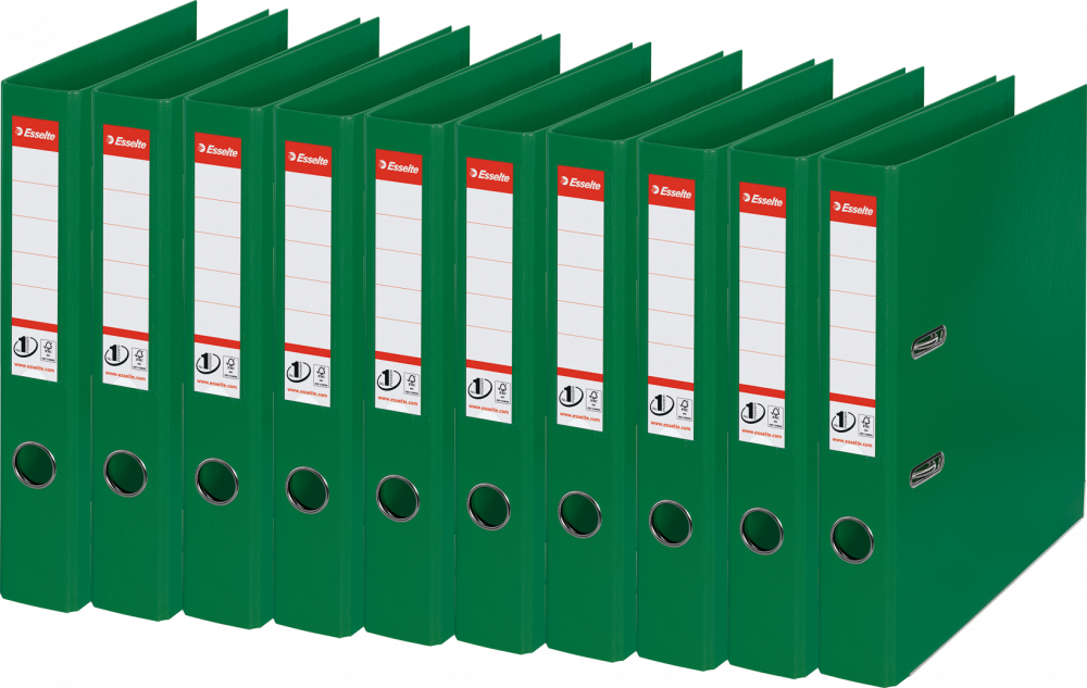 10x Segregator A4 Esselte No.1 Power, 50mm, do 350 kartek zielony