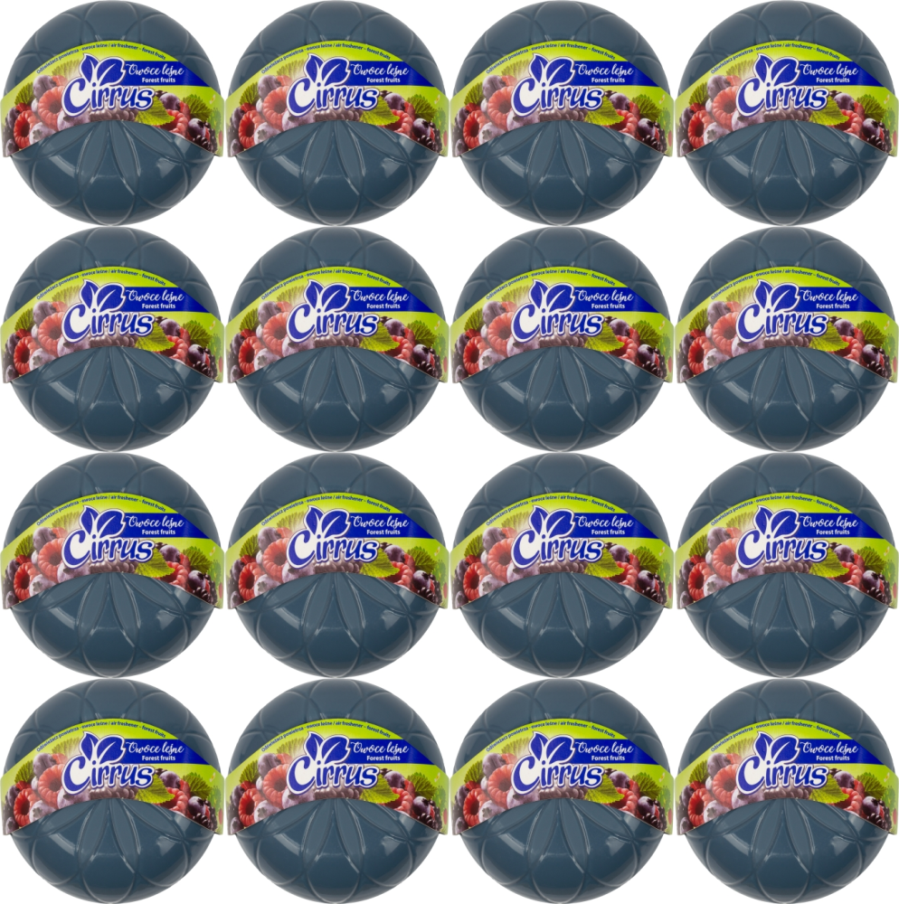 16x Odświeżacz powietrza Cirrus kwiat, owoce leśne, żel, 150g