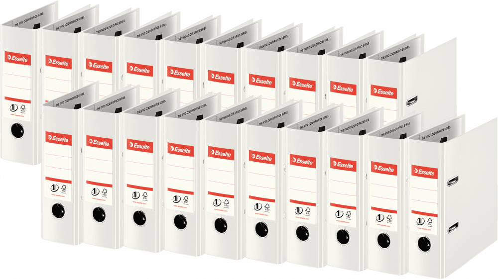 20x Segregator A5 Esselte No.1 Power, 75mm, do 500 kartek biały