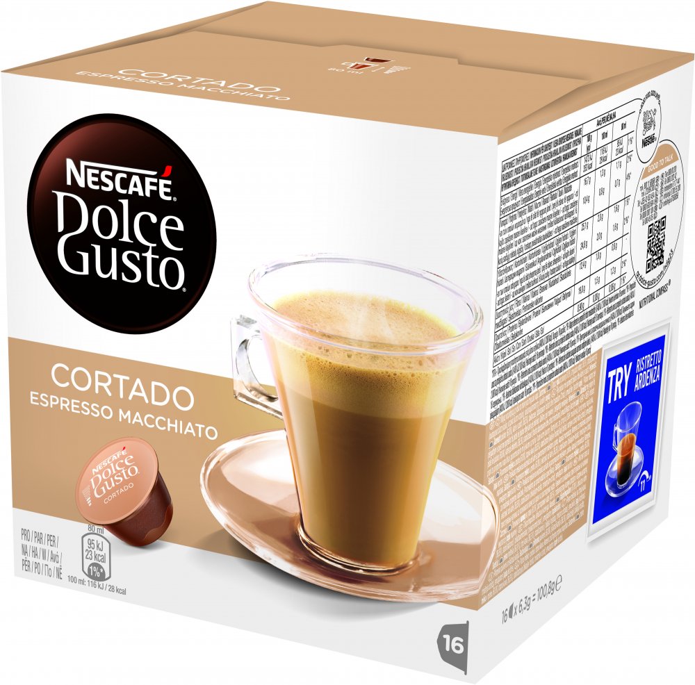 Kapsułki do ekspresu Nescafé Dolce Gusto Cortado Espresso Macchiato, 16 sztuk