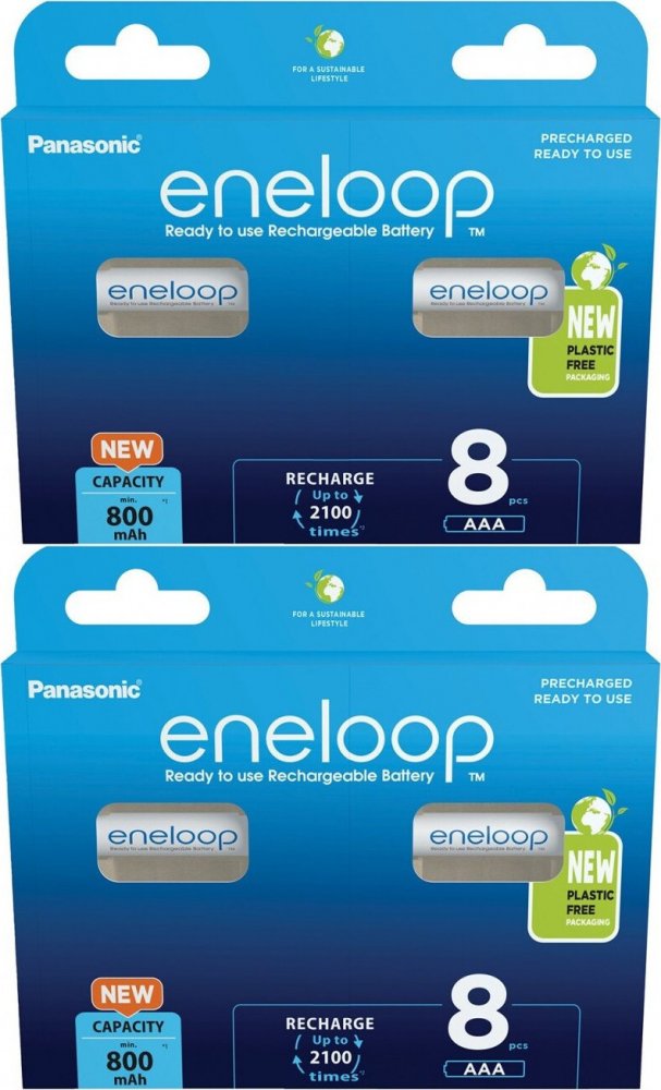 2x Akumulator Panasonic Eneloop, AAA, 800mAh, 8 sztuk
