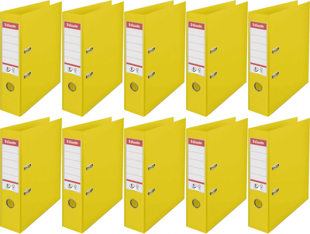 10x Segregator A4 Esselte Vivida No.1 Power, 75mm, do 500 kartek żółty