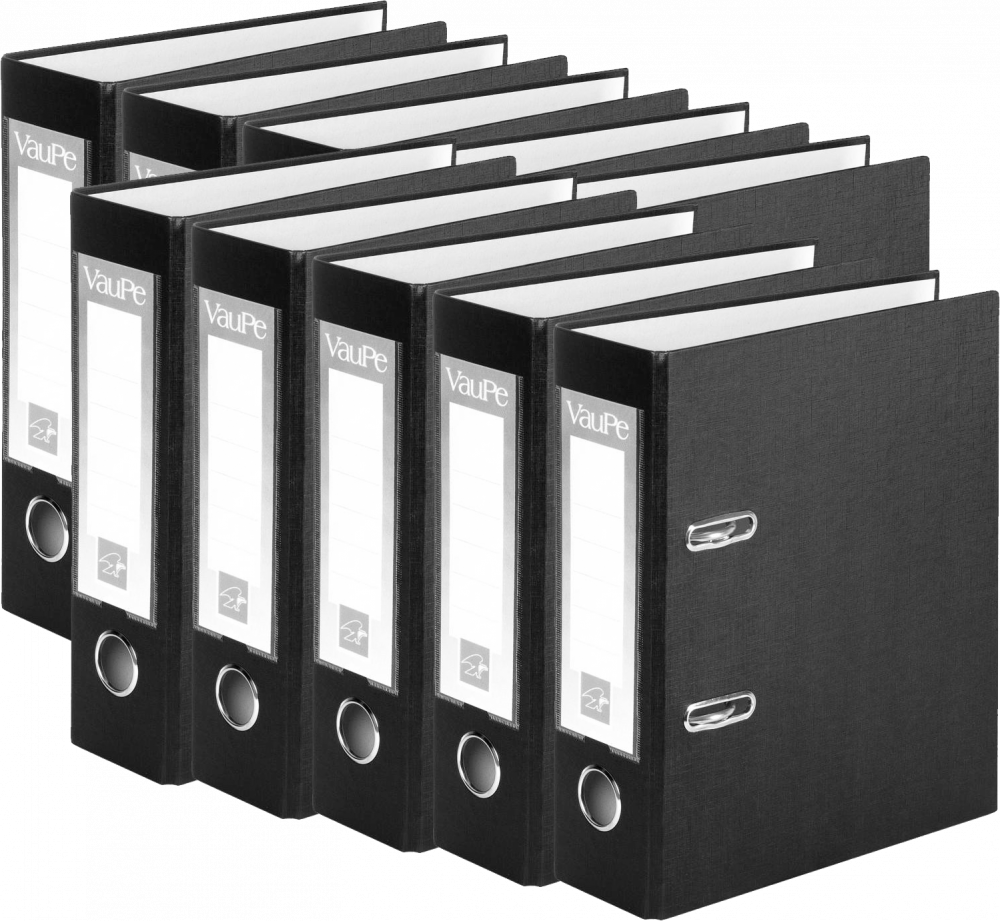 10x Segregator A5 VauPe FCK, 75mm, do 500 kartek, czarny