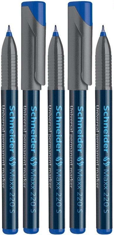 5x Foliopis permanentny Schneider Maxx 220, okrągła, S, 0.4 mm, niebieski