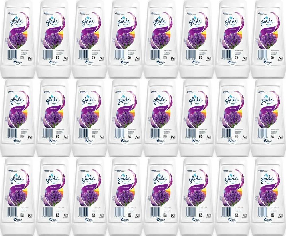 24x Odświeżacz powietrza Glade by Brise Lavender, lawendowy, żel, 150g