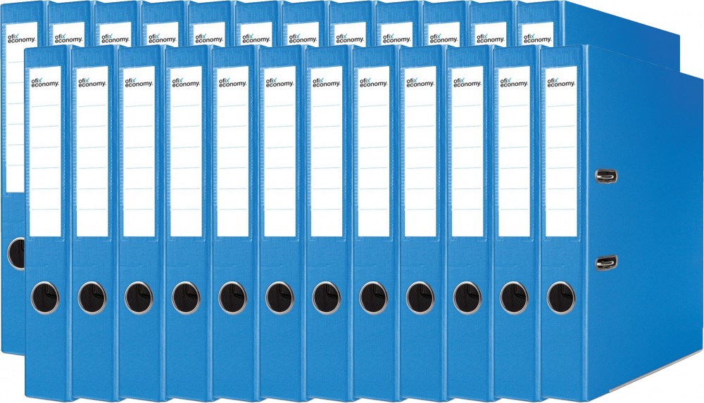 24x Segregator A4 Ofix Economy, z wyklejką,, 50mm, do 350 kartek, niebieski