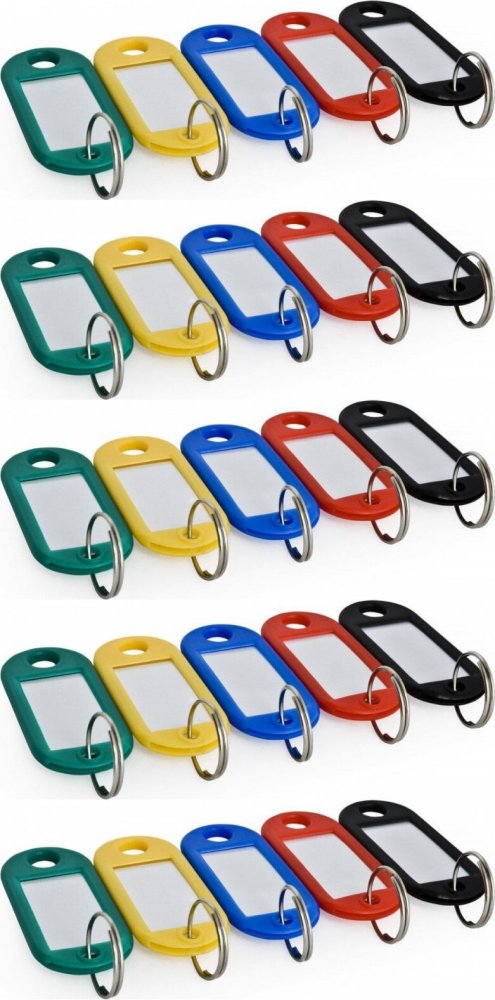 5x Zawieszki do kluczy Argo, plastik, 100 sztuk, mix kolorów