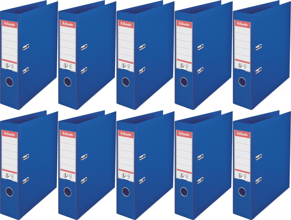 10x Segregator A4 Esselte No.1 Power, 75mm, do 500 kartek niebieski