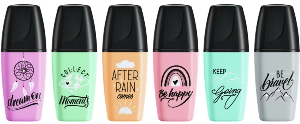 Zakreślacz Stabilo Boss Mini Pastellove, ścięta, w etui, 6 sztuk, mix kolorów