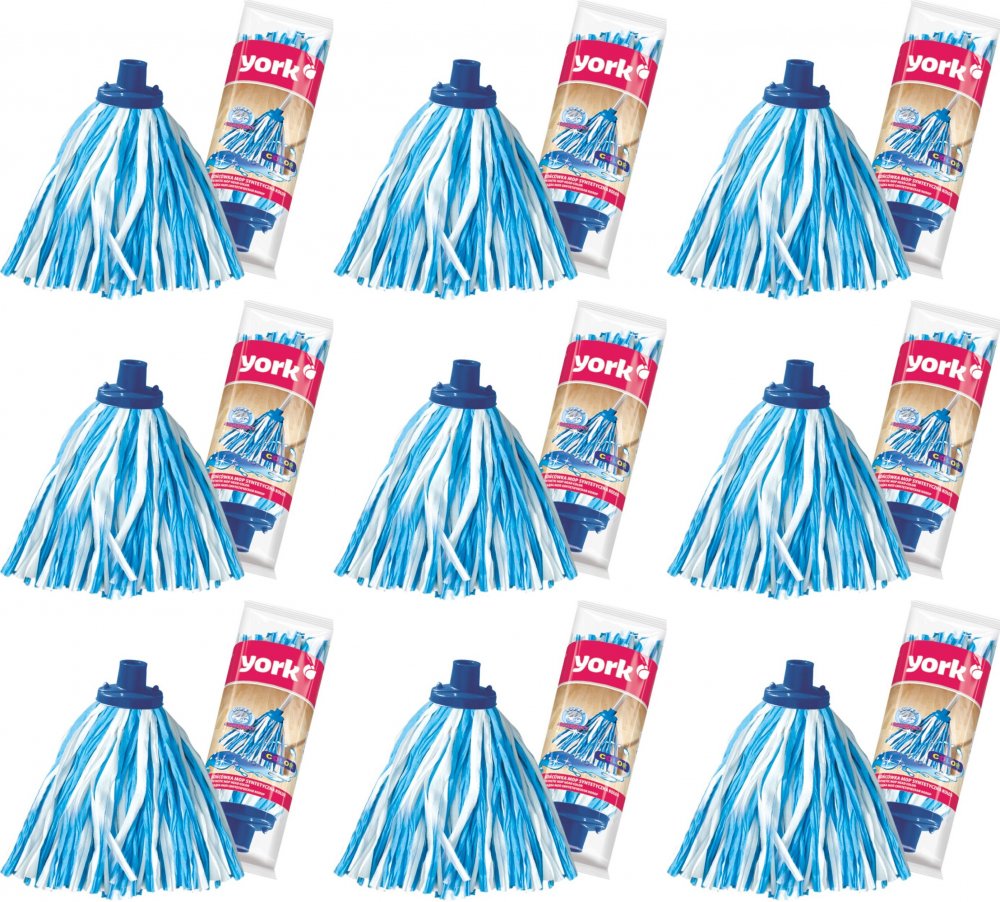 9x Mop syntetyczny York Kolor, końcówka, mix kolorów