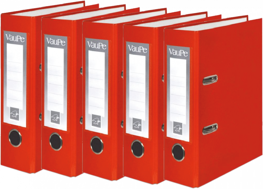 5x Segregator A5 VauPe FCK, 75mm, do 500 kartek, czerwony