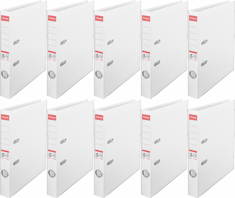 10x Segregator A4 Esselte Vivida No.1 Power, 50mm, do 350 kartek biały