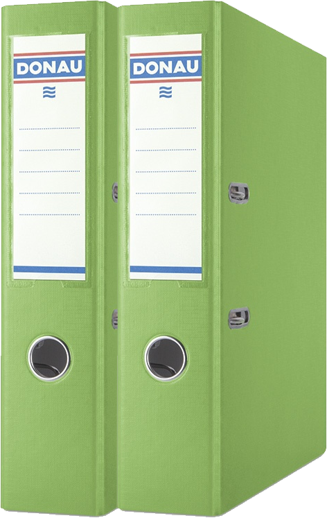 2x Segregator A4 Donau Master, szerokość grzbietu 75mm, do 500 kartek jasnozielony