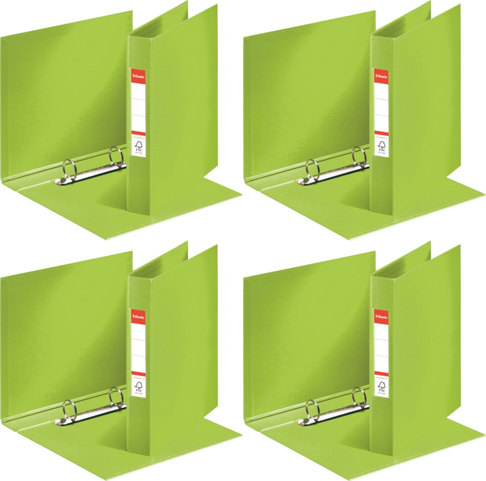 4x Segregator Esselte Vivida, A5, szerokość grzbietu 42mm, do 190 kartek, 2 ringi, zielony