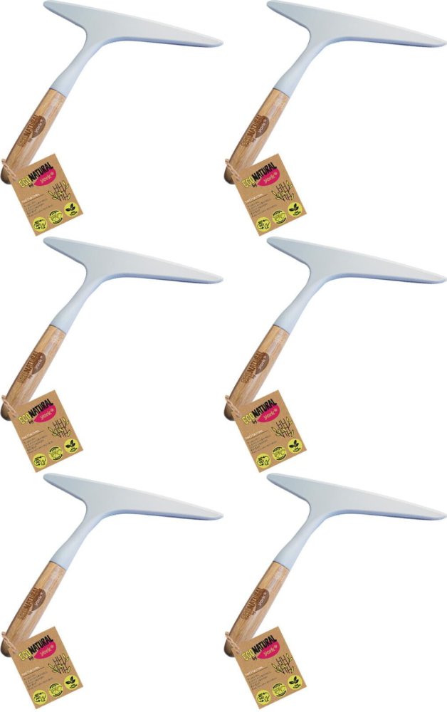 6x Ściągaczka prysznicowa Eco Natural by York Bambus, biało-brązowy