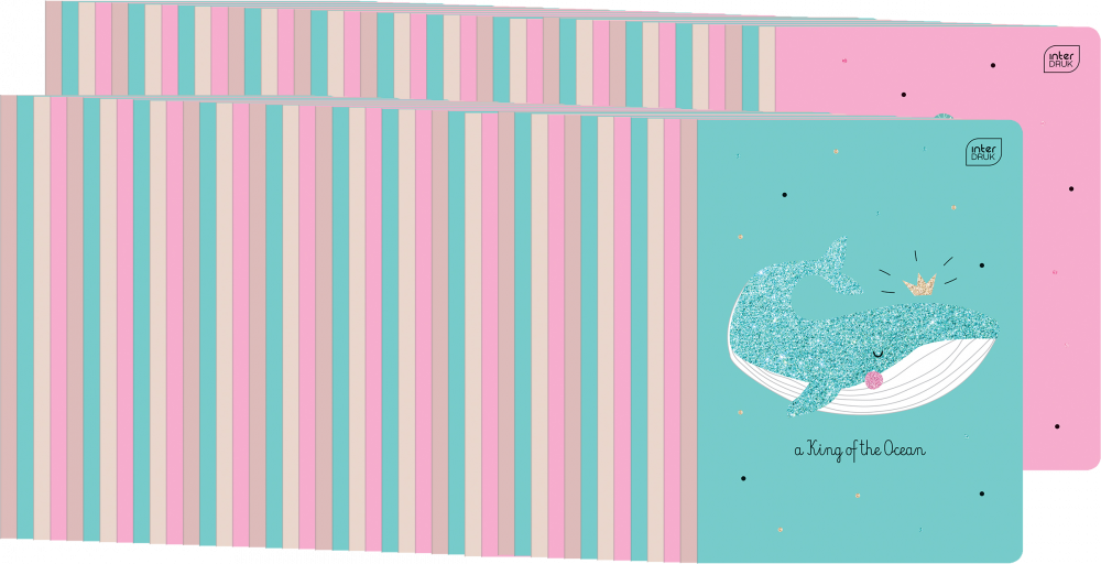 100x Zeszyt w kratkę Interdruk Glitter, A5, 32 kartki, mix wzorów