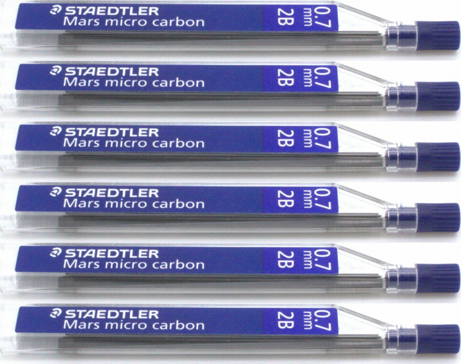 6x Grafity ołówkowe Staedtler, 0.7mm, 2B
