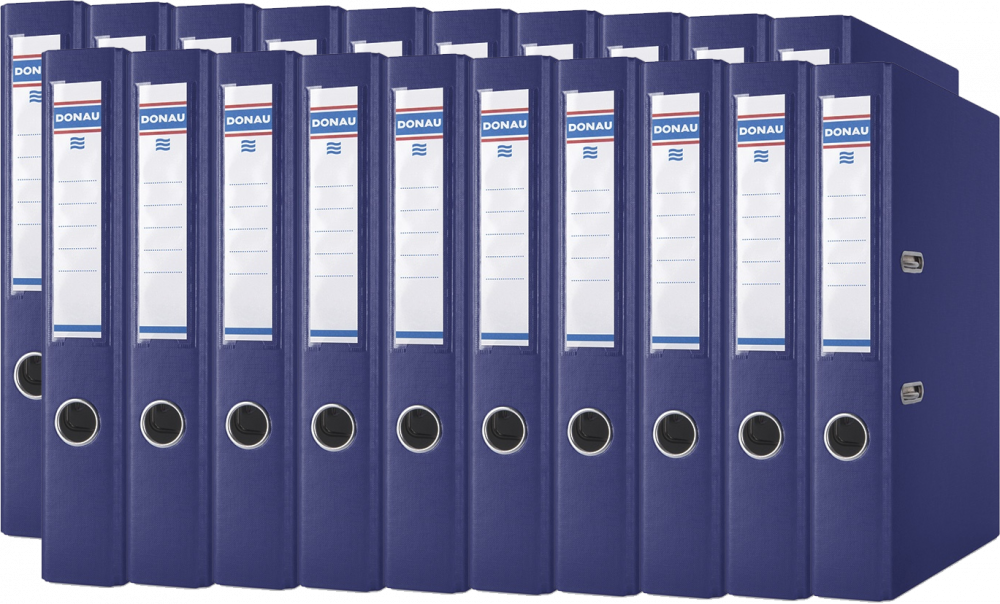 20x Segregator A4 Donau Master, szerokość grzbietu 50mm, do 350 kartek, granatowy