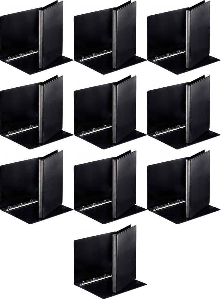 10x Segregator prezentacyjny Esselte Panorama, A4, szerokość grzbietu 30mm, do 140 kartek, 4 ringi, czarny
