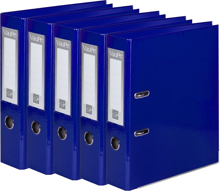 5x Segregator A4 VauPe FCK Premium, 50mm, do 350 kartek, niebieski