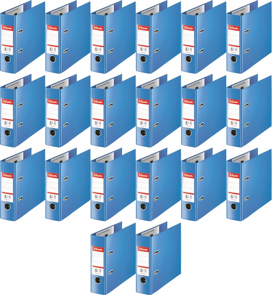20x Segregator A5 Esselte No.1 Vivida, bankowy, 75mm, do 500 kartek, niebieski