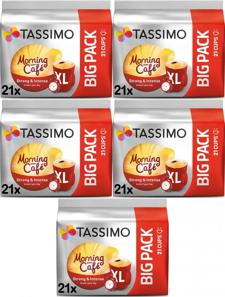 5x Kapsułki do ekspresu Tassimo Morning Cafe Strong & Intense XL, 21 sztuk