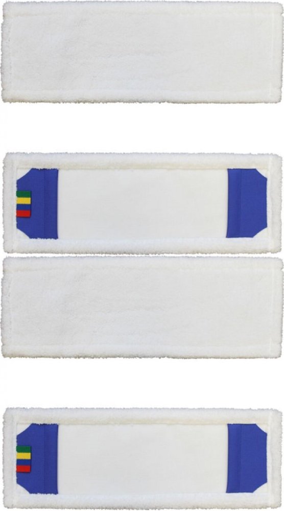 2x Mop płaski z mikrofazy Merida, 40cm, z kieszeniami, do stelaża, biały- końcówka
