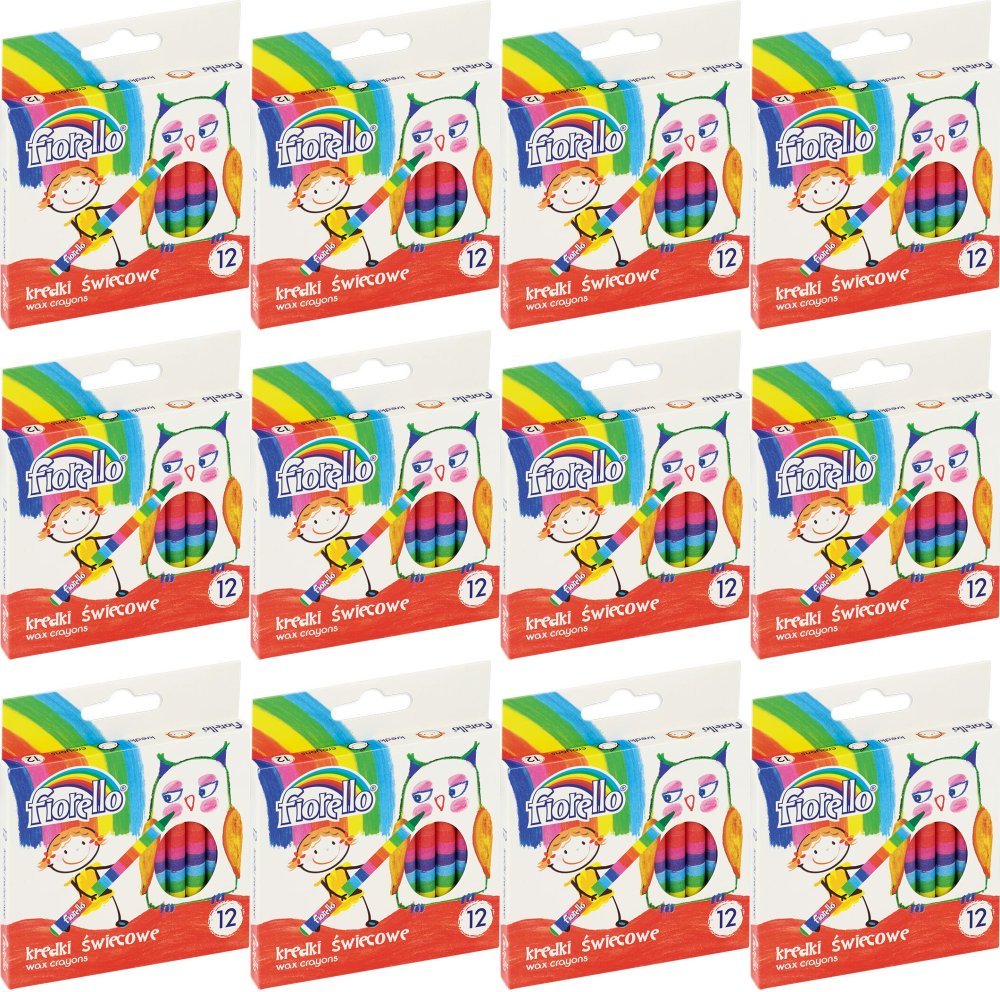 12x Kredki świecowe Fiorello, 12 sztuk, mix kolorów
