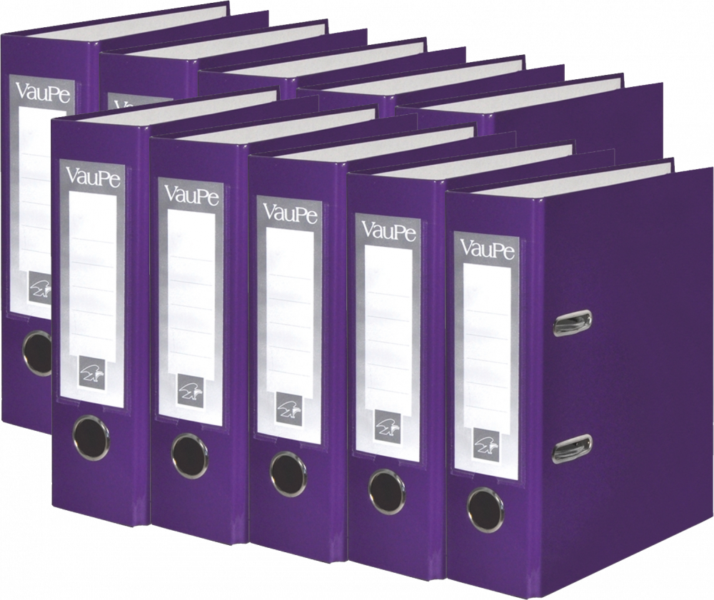 10x Segregator A5 VauPe FCK, 75mm, do 500 kartek, fioletowy