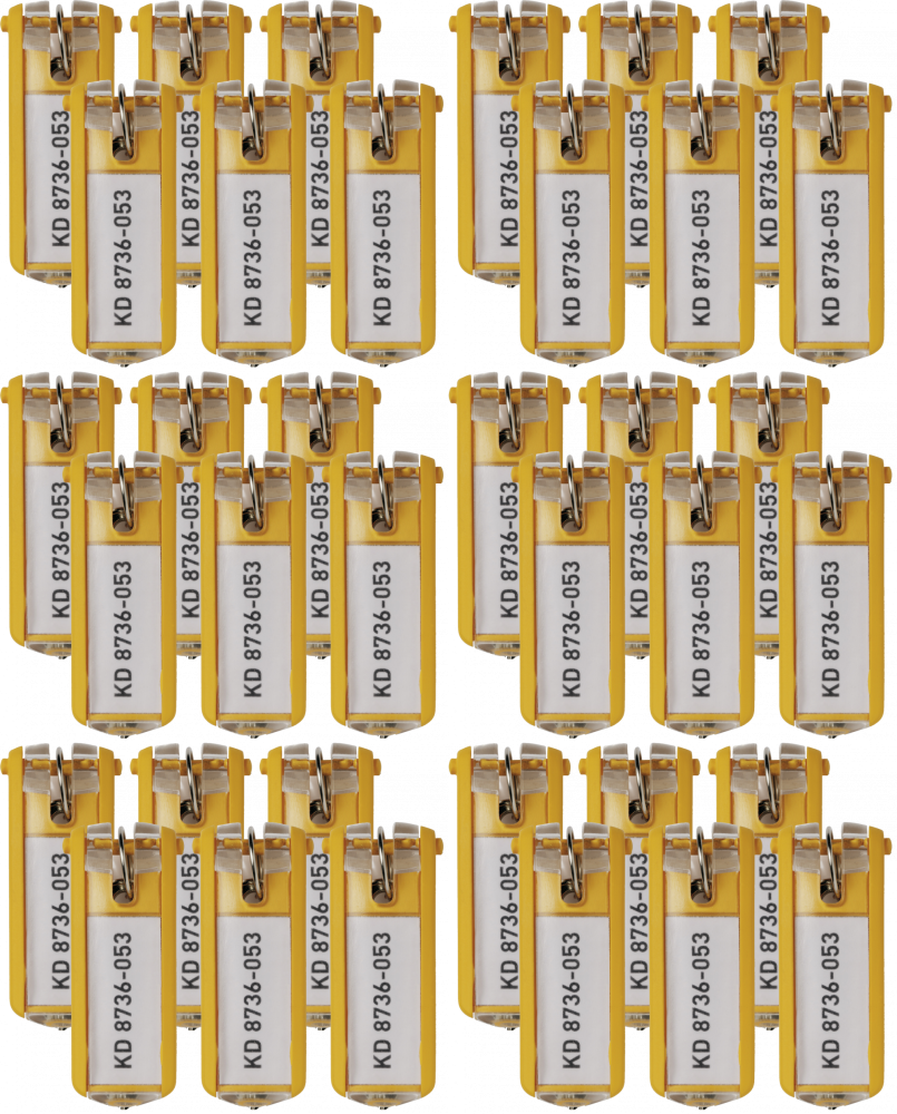 6x Zawieszki do kluczy Durable, 6 sztuk, żółty