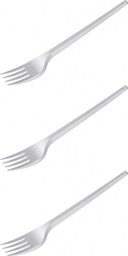 3x Widelce plastikowe Bittner Premium, wielorazowe, 17.5cm, 100 sztuk, biały