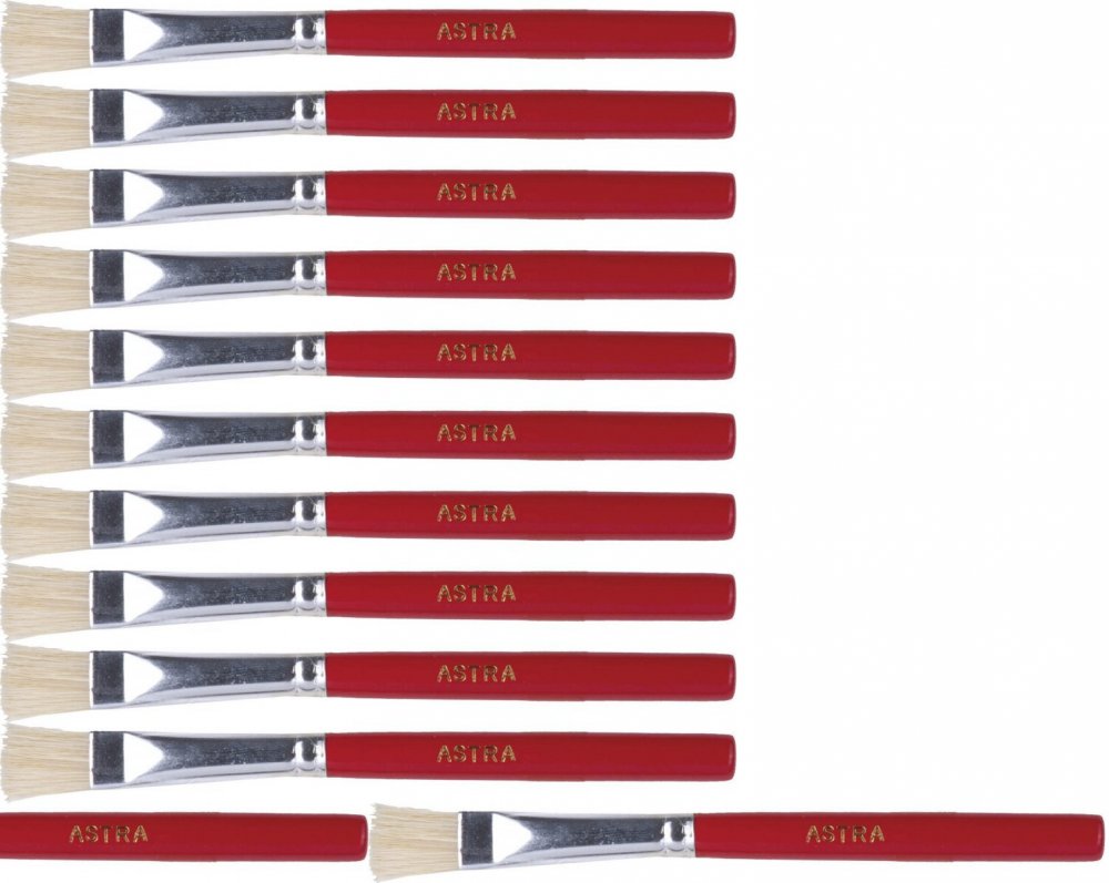 12x Pędzel do kleju Astra, z naturalnego włosia, czerwony