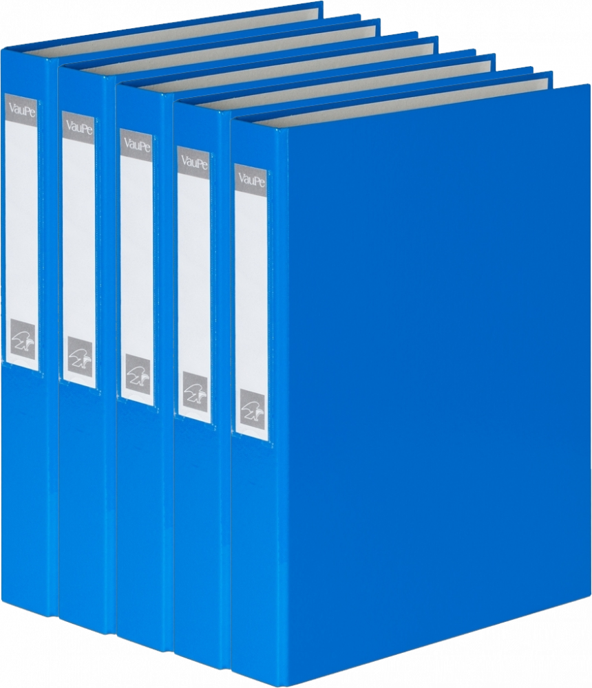 5x Segregator ringowy VauPe, A4, szerokość grzbietu 40mm, do 200 kartek, 4 ringi, jasnoniebieski