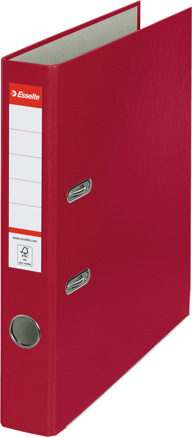 Segregator A4 Esselte, 50mm, do 350 kartek, ekonomiczny, bordowy