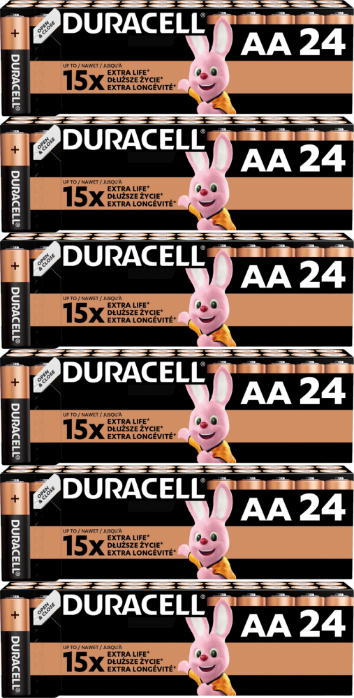 6x Bateria alkaliczna Duracell, AA, 24 sztuki