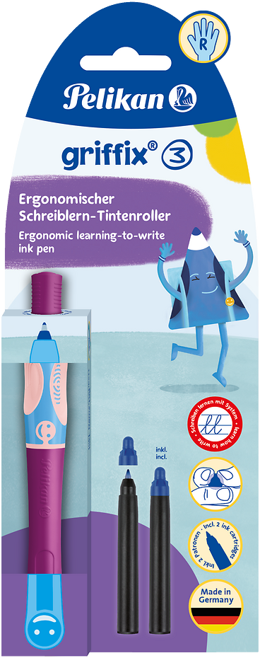 Pióro kulkowe do nauki pisania Pelikan Griffix Sweet Berry+ 2 naboje, blister