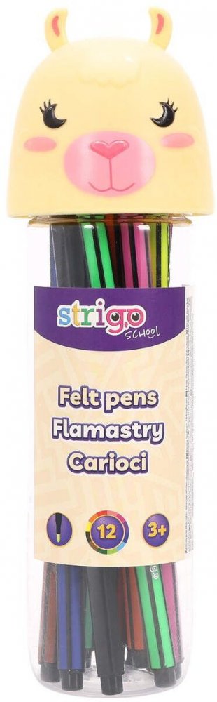 Flamastry Strigo Lama SSC478, 12 sztuk, mix kolorów