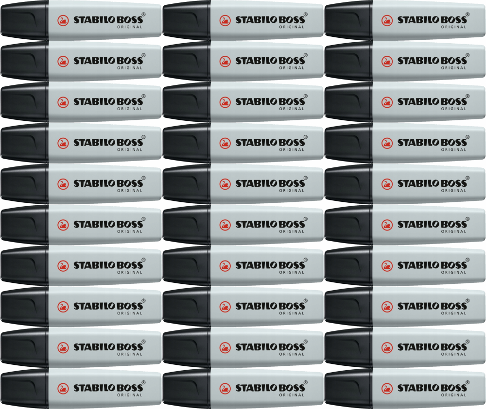 40x Zakreślacz Stabilo Boss Original 70/194, ścięta, pastelowy mglisty szary