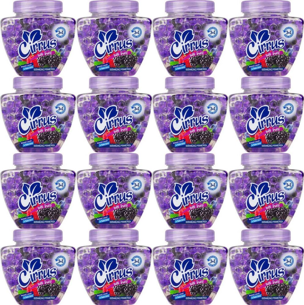 16x Odświeżacz powietrza Cirrus kulki, tutti frutti, żel, 250g
